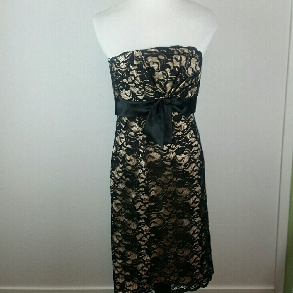 WHITE HOUSE BLACK MARKET l Strapless LBD Lace C6